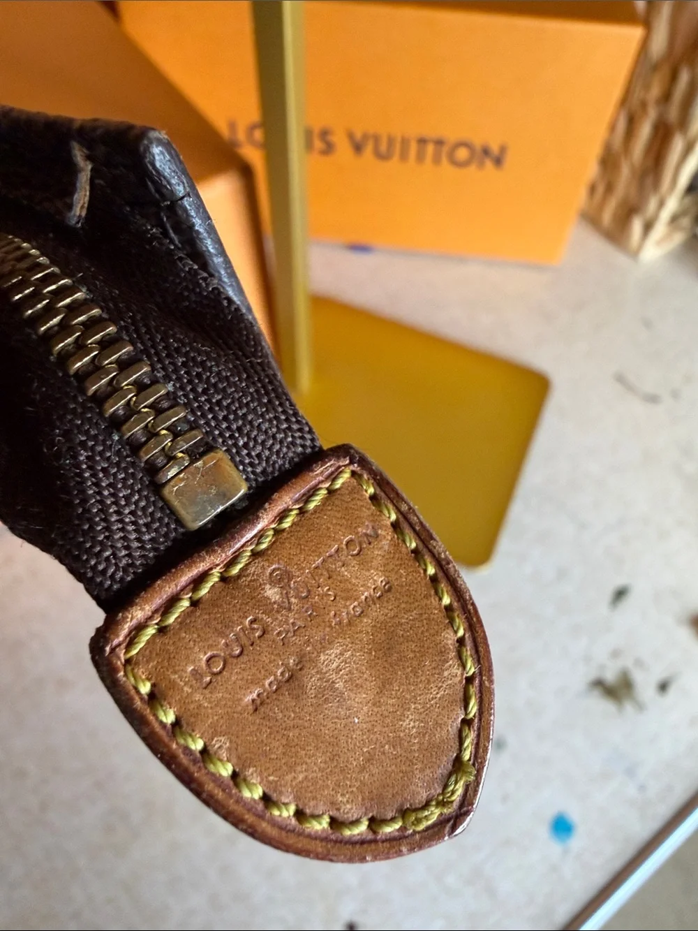Louis Vuitton Monogram Canvas Zip Pouch in Dark Brown
